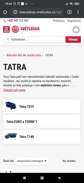 Optimalizovano pro mobil - Eshop Svetluska