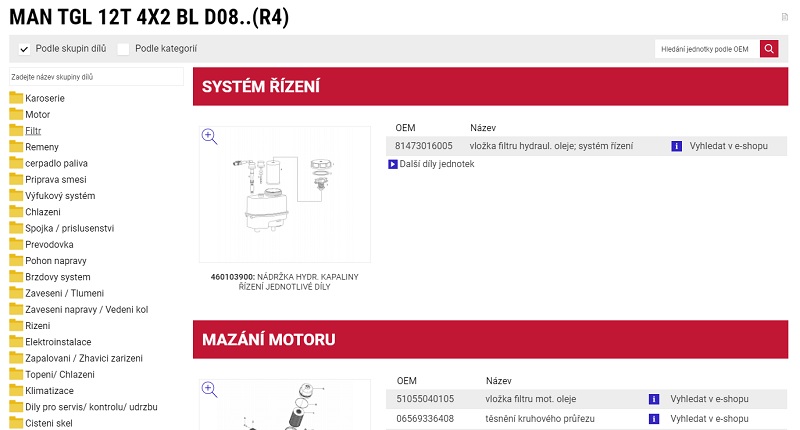 hledani dle vin - podle skupin