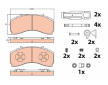 Sada brzdových destiček, kotoučová brzda TRW GDB5111
