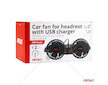 Auto ventilátor na opěrku hlavy s USB porty 12V AMiO-03009