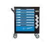 Dílenský vozík, 7 zásuvek, sada nářadí 258 ks - MAR-POL