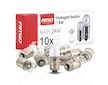 Halogenové žárovky T4W 24V 4W BA9S 10ks.AMiO-04945