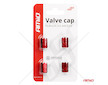 Hliníkové čepičky na ventil červené 4 ks AMiO-02238