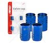 Hliníkové čepičky na ventil modré 4 ks