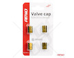 Hliníkové čepičky na ventil žlutá 4 ks AMIO-03633