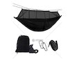 Houpací síť - hamaka s moskytiérou, 210×120 cm, 200 kg, černá