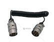Kabel elektr. 7 propojovací spirálový s koncovkami kov 3m
