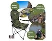 Kempingová židle skládací, zelená - BASS