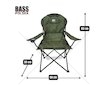 Kempingová židle skládací, zelená - BASS