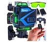 Křížový laser 360°, samonivelační, 4D, zelený, 2x Li-ion, pouzdro, příslušenství - GEKO