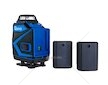 Křížový laser 360°, samonivelační, 4D, zelený, 2x Li-ion, pouzdro, příslušenství - GEKO