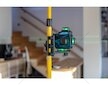 Křížový laser 360°, samonivelační, 4D, zelený, 2x Li-ion, pouzdro, příslušenství - GEKO