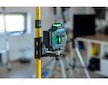 Křížový laser 360°, samonivelační, 4D, zelený, 2x Li-ion, pouzdro, příslušenství - GEKO
