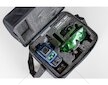 Křížový laser 360°, samonivelační, 4D, zelený, 2x Li-ion, pouzdro, příslušenství - GEKO