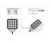 LED pracovní světlo 16LED 16x3W, 48W 109X138X99mm - masivní kovová konstrukce