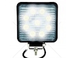 LED pracovní světlo 27W, 12/24V, 9x3W hranatá 109x109mm