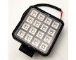 LED pracovní světlomet 16LED 16W čtverec 12/24V s vypínačem