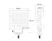 LED pracovní světlomet 16LED 16W čtverec 12/24V s vypínačem