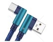 Nabíjecí kabel úhlový USB-A, USB-C, 1m, modrý