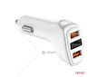 Nabíječka do auta 2x USB-A + tester napětí akumulátoru 3.1A 12/24V AMiO-03887