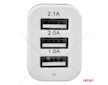 Nabíječka do auta 3x USB biela PCH-03 AMiO-01027