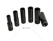 Nástrčné rázové hlavice 6 ks, 1/2" 10-21 mm, délka 77 mm GEKO