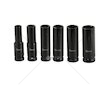 Nástrčné rázové hlavice 6 ks, 1/2" 10-21 mm, délka 77 mm GEKO