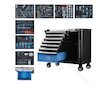 Pojízdný dílenský vozík se sadou nářadí 309 ks, 7 polic KRAFT&DELE