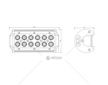 Pracovní LED světlo rampa 12LED COMBO, 10-24V, 36W, 165mm, homologace, Levá