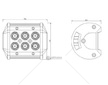Pracovní LED světlo rampa 6LED CREE, 10-24V, 18W, 98mm, flood, homologace