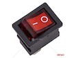 Přepínač kolébkový s červeným podsvícením 6A 250V AMiO-04439