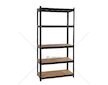 Regál policový 180×40×90 cm, 265 kg, kovový vyztužený, černý - GEKO
