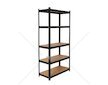 Regál policový 180×40×90 cm, 265 kg, kovový vyztužený, černý - GEKO