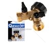 Rozdělovač na kohoutek 2-cestný, vnitřní závit 3/4", 2× vnější závit 3/4" s ventily - GEKO