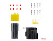 Sada elektrických konektorů vodotěsných 4 PIN 2,2 mm AMiO-04348