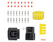 Sada elektrických konektorů vodotěsných 8 PIN 2,2 mm AMiO-04350