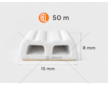 Samolepící těsnění na okna a dveře typ E 15x8 mm, 50 m, bílé KELTIN