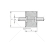 Silentblok  M12/100x70 mm 2 šrouby
