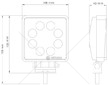 Svítilna pracovní čtvercová 8 LED 8X3W  JG-W081-F