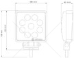 Svítilna pracovní čtvercová 9 LED 9X3W  JG-W091-F