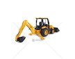 Traktor JCB MIDI CX s předním nakladačem a zadním bagrem 02427 BRUDER