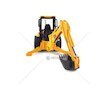 Traktor JCB MIDI CX s předním nakladačem a zadním bagrem 02427 BRUDER