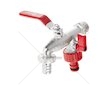 Ventil zahradní, vstup 1/2", výstup 2×3/4" + konektor pro rychlospojku a hadičník 1/2" - GEKO