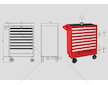 WOZEK WARSZTATOWY 8 SZUFLAD KING TON 87437-8B-G