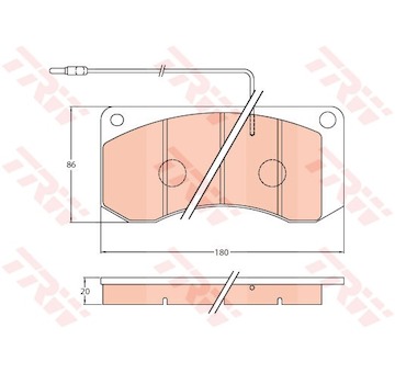 Sada brzdových destiček, kotoučová brzda TRW GDB5051