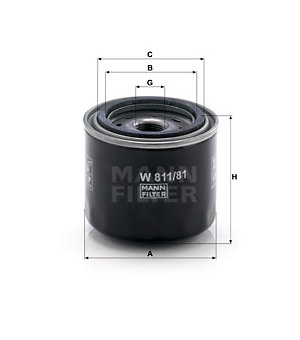 Olejový filtr MANN-FILTER W 811/81