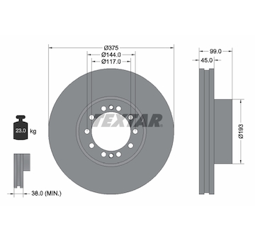 Brzdový kotouč TEXTAR 93142700
