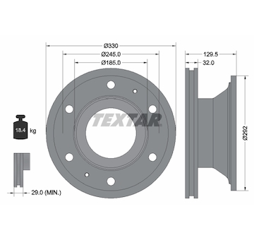 Brzdový kotouč TEXTAR 93221300