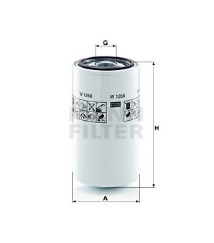 Filtr, pracovní hydraulika MANN-FILTER W 1268