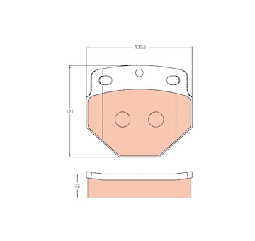 Sada brzdových destiček, kotoučová brzda TRW GDB5087